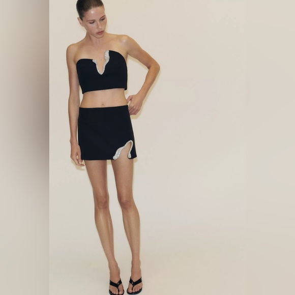 ZARA JEWEL PIECE MINI SKIRT - Picture 4 of 8